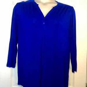 Cable & Gauge Blue Henley Top
